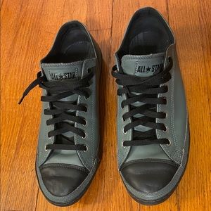 RARE Leather All Star Converse Racing type, Gray, Like New
